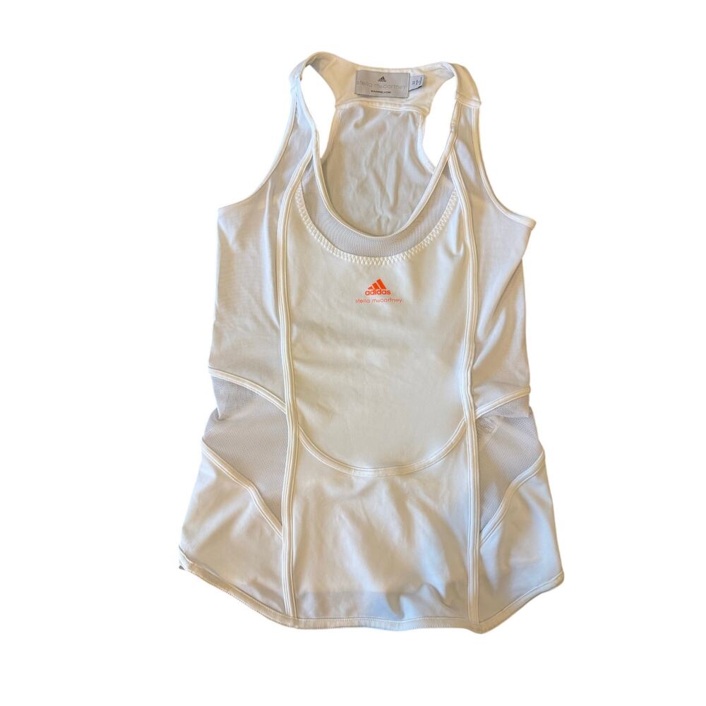 STELLA MCCARTNEY Adidas White Racerback Tank Top Shirt Athletic Women XS euro 32